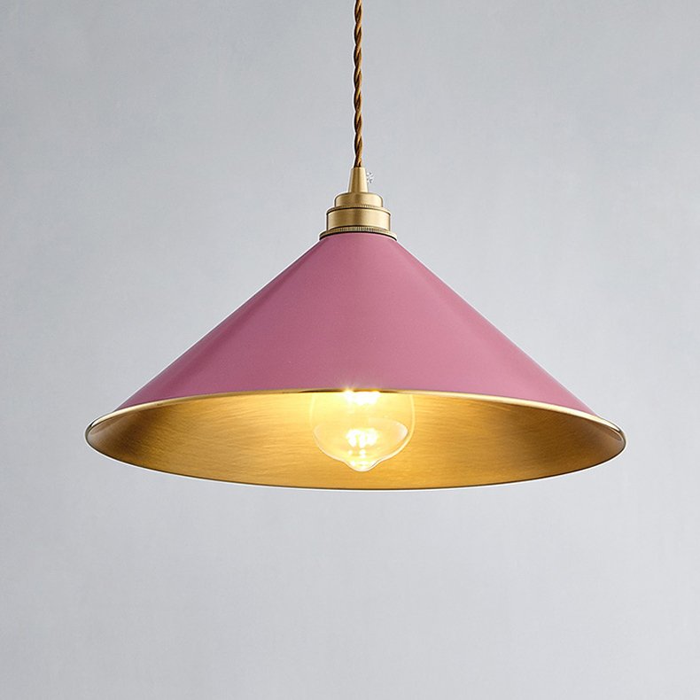 Подвесной светильник Cone Factory filament Pink Розовый пастельный Латунь Подвесной светильник Cone Factory filament Pink Розовый пастельный Латунь в Грозном | Loft Concept