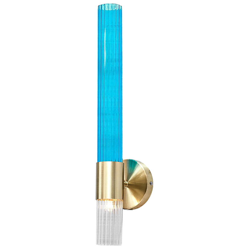 Бра Lucia Tube Sconce Прозрачный Глянцевое золото Голубой Бра Lucia Tube Sconce Прозрачный Глянцевое золото Голубой в Грозном | Loft Concept