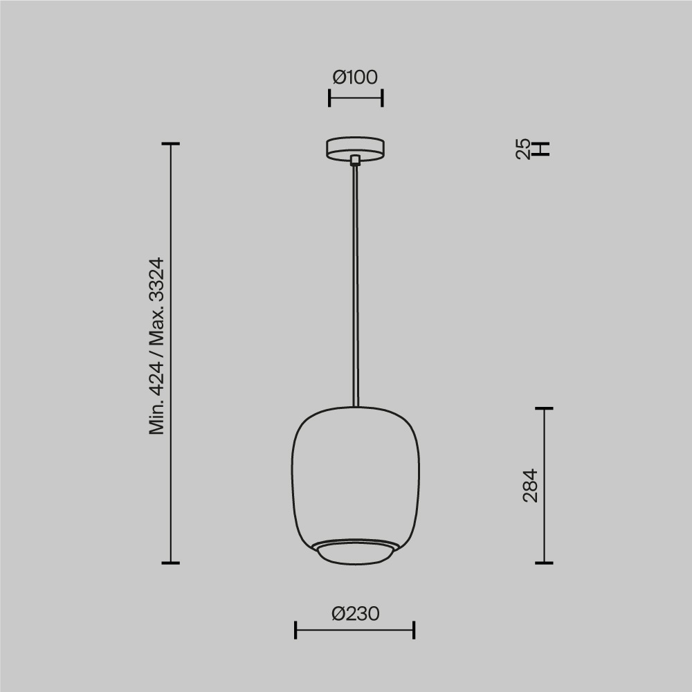 Подвесной светильник Brio Серый 3000К 12Вт в Грозном