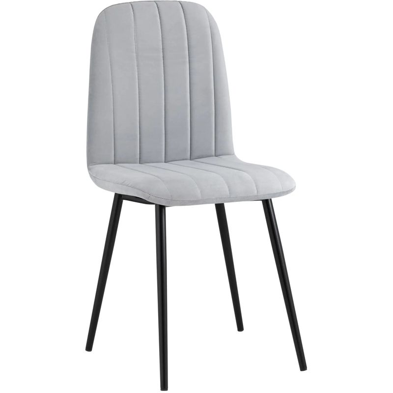 Стул Easy Chair Велюр Светло-Серый цвет Светло-серый Черный Стул Easy Chair Велюр Светло-Серый цвет Светло-серый Черный в Грозном | Loft Concept
