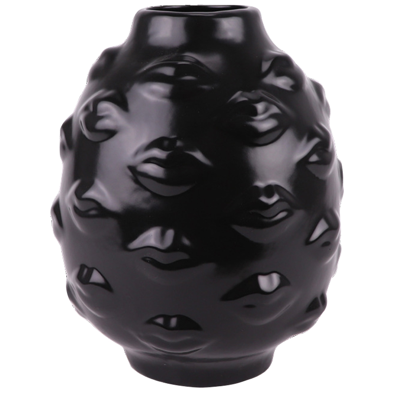 Ваза GILDED GALA ROUND BLACK Vase Черный Ваза GILDED GALA ROUND BLACK Vase Черный в Грозном | Loft Concept