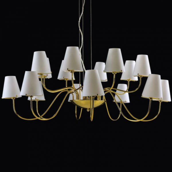 Люстра Imperial Chandelier 16 Глянцевое золото Белый Люстра Imperial Chandelier 16 Глянцевое золото Белый в Грозном | Loft Concept