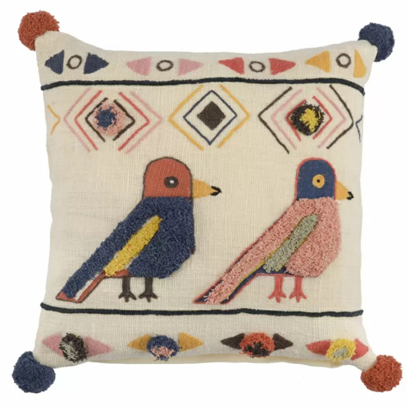 Чехол на подушку Ethnic mix Birds Мульти Чехол на подушку Ethnic mix Birds Мульти в Грозном | Loft Concept