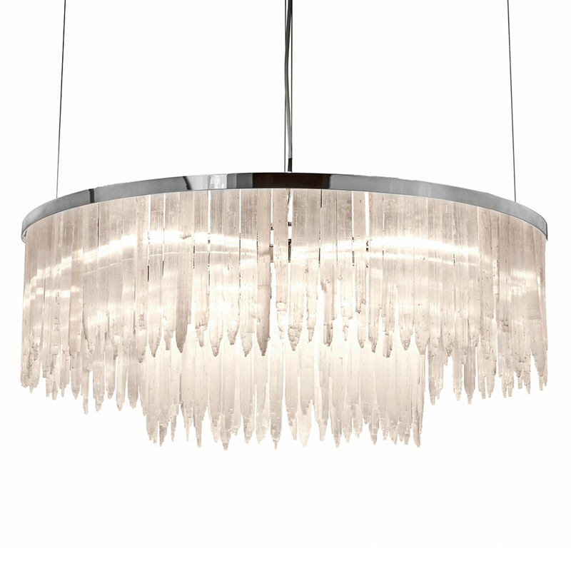 Люстра LAMP SELENITE MINI Nickel Oval Прозрачный белый Никель Люстра LAMP SELENITE MINI Nickel Oval Прозрачный белый Никель в Грозном | Loft Concept