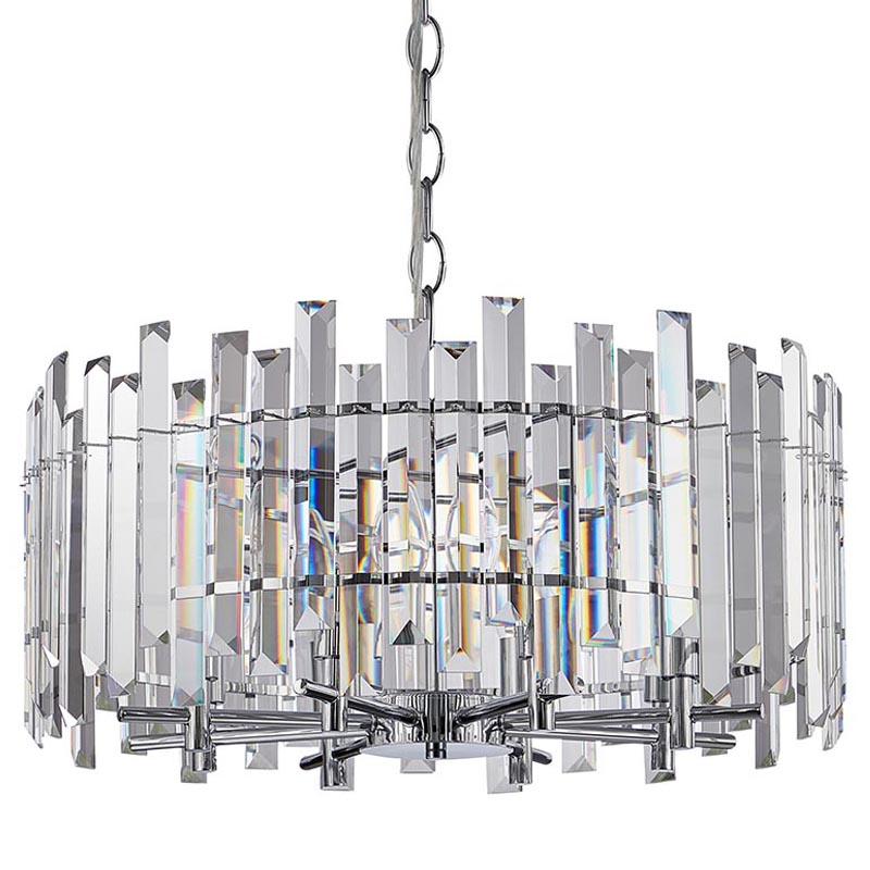 Люстра Langley Chandelier chrome 60 Хром Прозрачный Люстра Langley Chandelier chrome 60 Хром Прозрачный в Грозном | Loft Concept