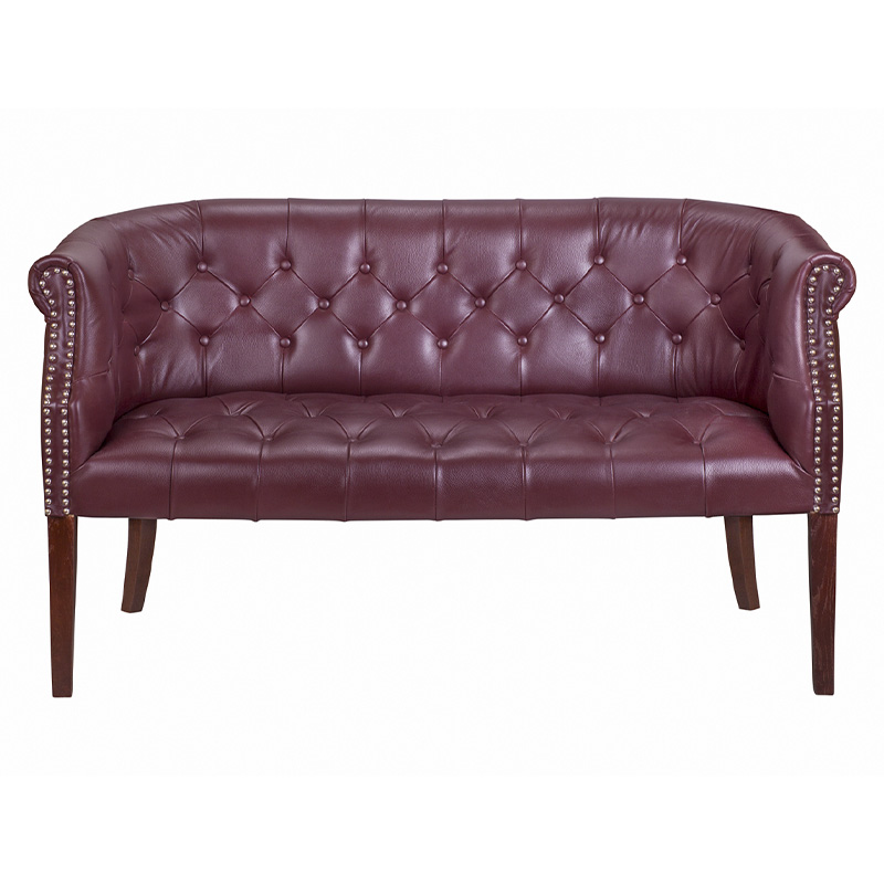 Диван из натуральной кожи на 4-х деревянных ножках из массива бука Chloe Leather Seating vine Бордовый Коричневый Диван из натуральной кожи на 4-х деревянных ножках из массива бука Chloe Leather Seating vine Бордовый Коричневый в Грозном | Loft Concept