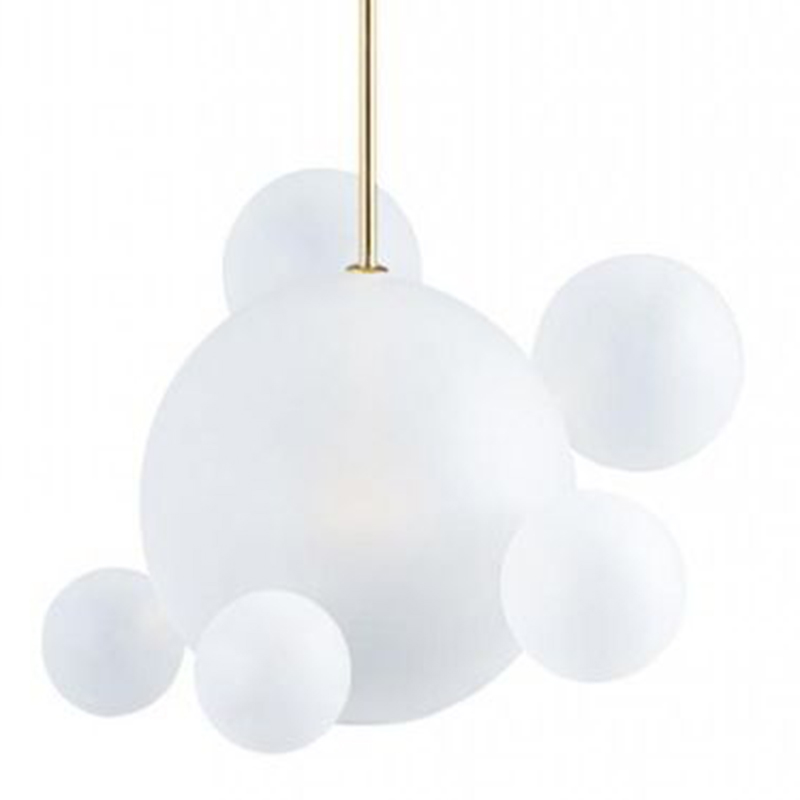 Светильник Giopato & Coombes Bollr Pendant 6 BUBBLE LAMP матовое белое стекло Белый Золотой Светильник Giopato & Coombes Bollr Pendant 6 BUBBLE LAMP матовое белое стекло Белый Золотой в Грозном | Loft Concept