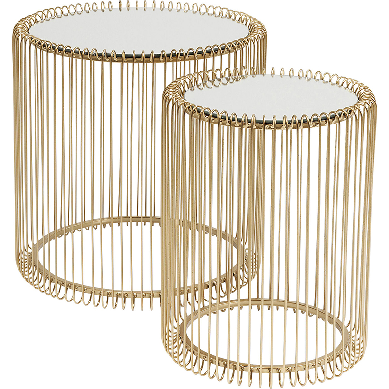 Комплект приставных столов Mirror Surface Brass Tables Латунь Зеркало Комплект приставных столов Mirror Surface Brass Tables Латунь Зеркало в Грозном | Loft Concept