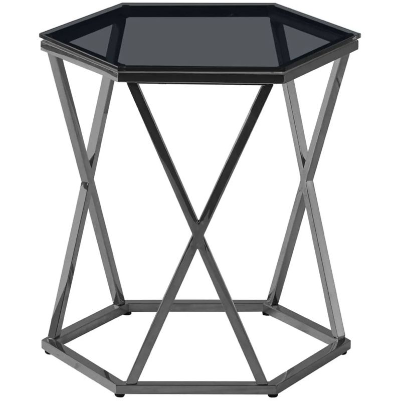 Стол приставной Ormando Collection Dark Chrome №2 Темный хром Стекло Смок Стол приставной Ormando Collection Dark Chrome №2 Темный хром Стекло Смок в Грозном | Loft Concept