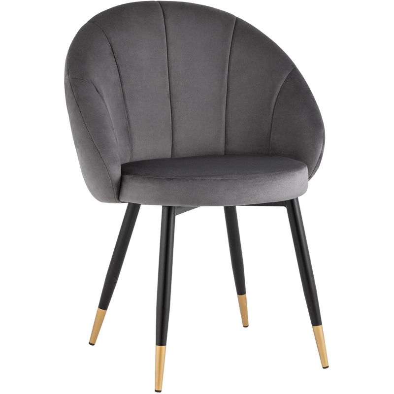 Стул Alberto Chair Серый Велюр Серый Черный Золотой Стул Alberto Chair Серый Велюр Серый Черный Золотой в Грозном | Loft Concept