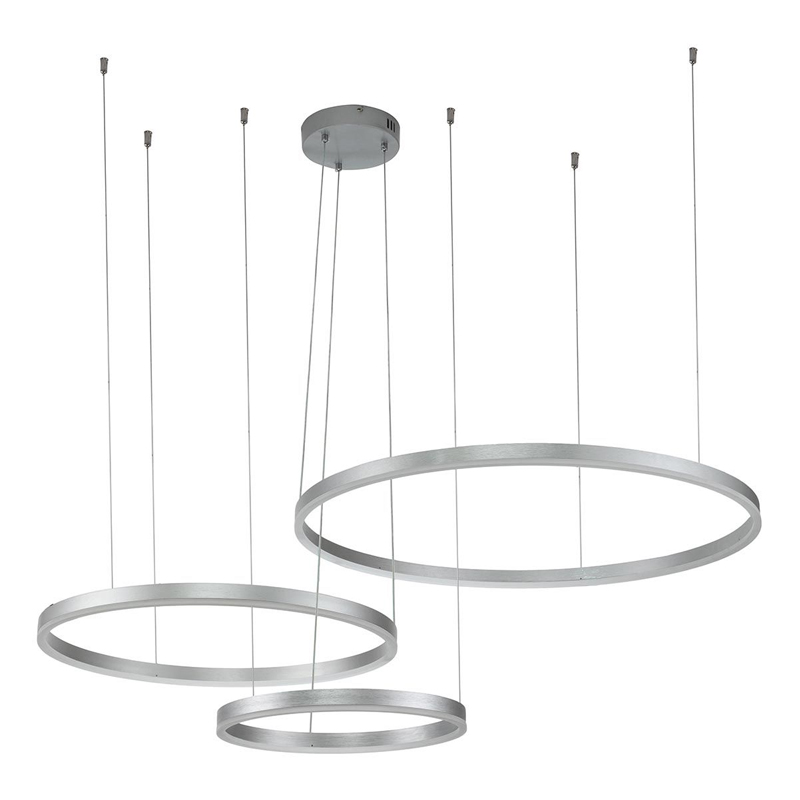 Подвесной светильник Neo Circles Triple Silver Серебряный Подвесной светильник Neo Circles Triple Silver Серебряный в Грозном | Loft Concept