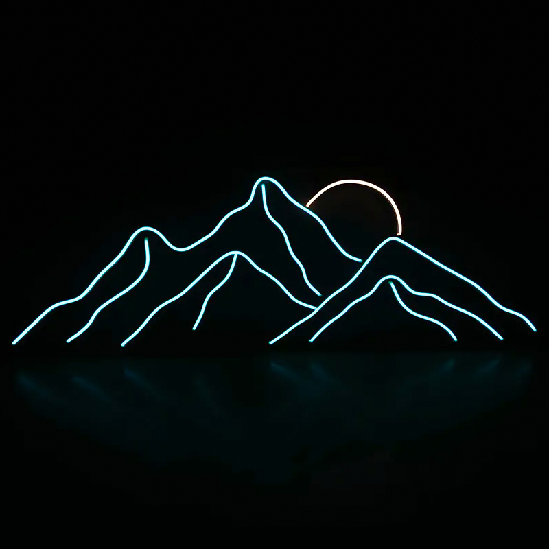 Неоновая настенная лампа Mountains Neon Wall Lamp Прозрачный Бирюзовый Оранжевый Неоновая настенная лампа Mountains Neon Wall Lamp Прозрачный Бирюзовый Оранжевый в Грозном | Loft Concept