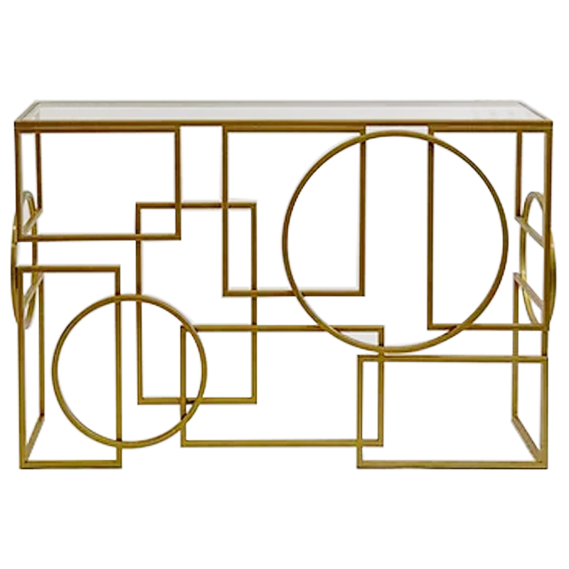 Консоль Geometric Figures Gold Console Золотой Прозрачное Стекло в Грозном | Loft Concept 
