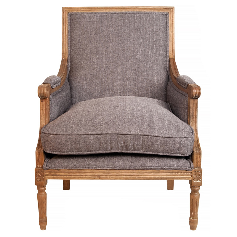 Кресло William Classical Armchair grey flax Серый Коричневый в Грозном | Loft Concept 