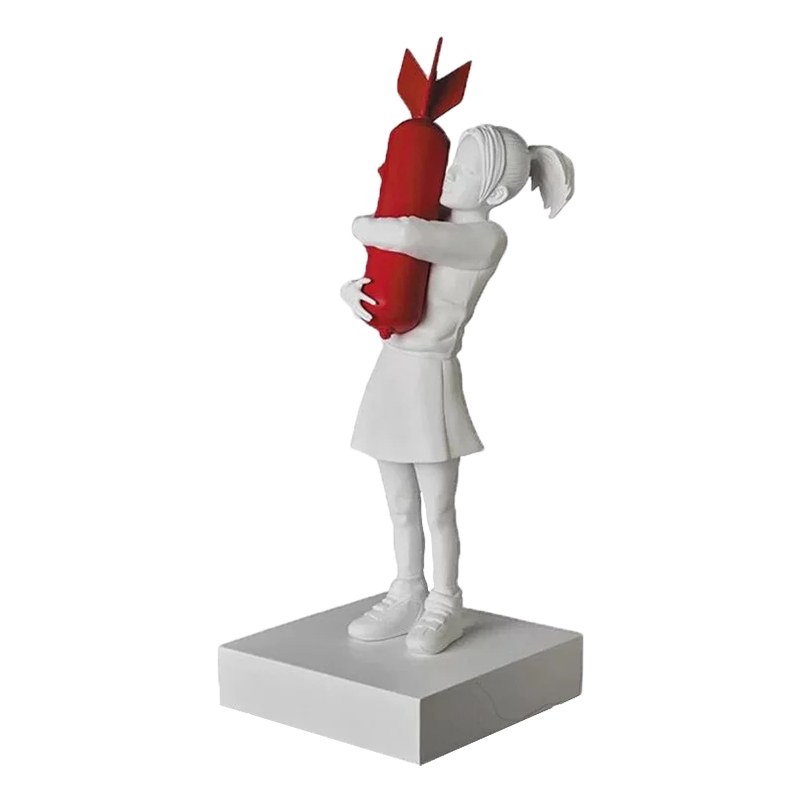 Статуэтка Banksy Bomb Hugger Sculpture Red Белый Красный Статуэтка Banksy Bomb Hugger Sculpture Red Белый Красный в Грозном | Loft Concept