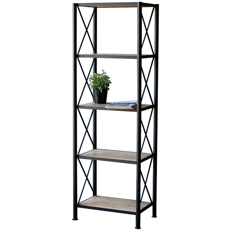 Стеллаж Pheobe Industrial Metal Rust Rack Черный Древесина Стеллаж Pheobe Industrial Metal Rust Rack Черный Древесина в Грозном | Loft Concept