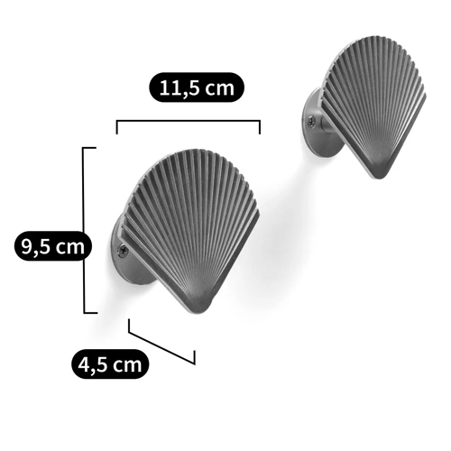 Комплект из 2-х настенных крючков из металла Shell Wall Hooks Комплект из 2-х настенных крючков из металла Shell Wall Hooks в Грозном