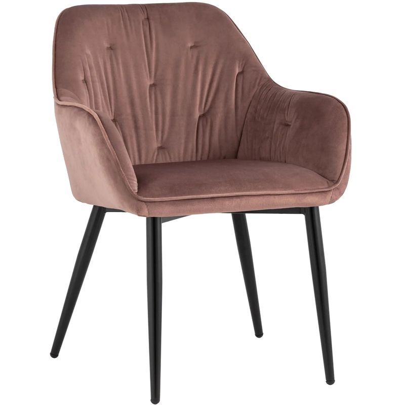 Стул CHANTAL Chair капитоне Пыльно-Розовый Велюр Розовый пастельный Черный Стул CHANTAL Chair капитоне Пыльно-Розовый Велюр Розовый пастельный Черный в Грозном | Loft Concept