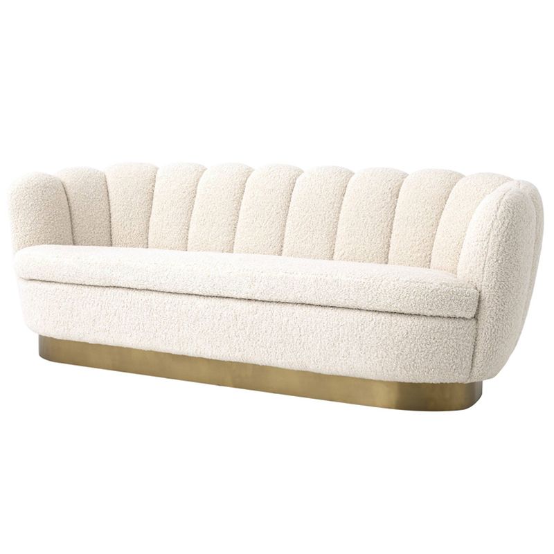 Диван Eichholtz Sofa Mirage faux shearling Белый Латунь Диван Eichholtz Sofa Mirage faux shearling Белый Латунь в Грозном | Loft Concept