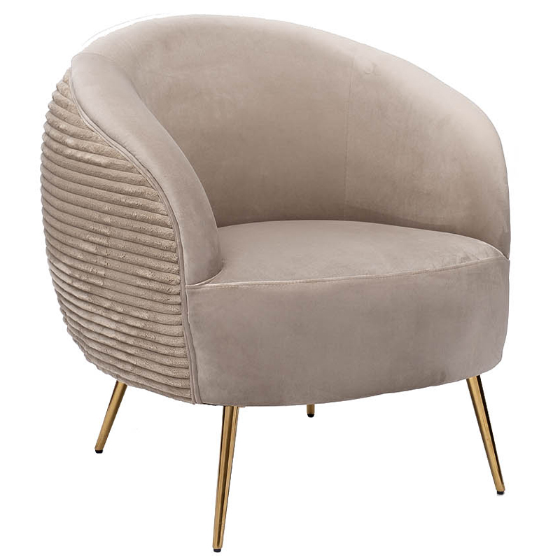 Кресло Ffion Armchair Бежево-серый Золотой Кресло Ffion Armchair Бежево-серый Золотой в Грозном | Loft Concept