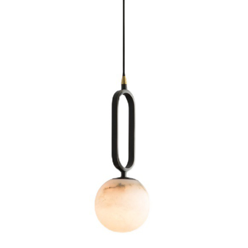 Подвесной светильник Reine Marble Hanging Lamp Черный Белый Мрамор Bianco Латунь Подвесной светильник Reine Marble Hanging Lamp Черный Белый Мрамор Bianco Латунь в Грозном | Loft Concept