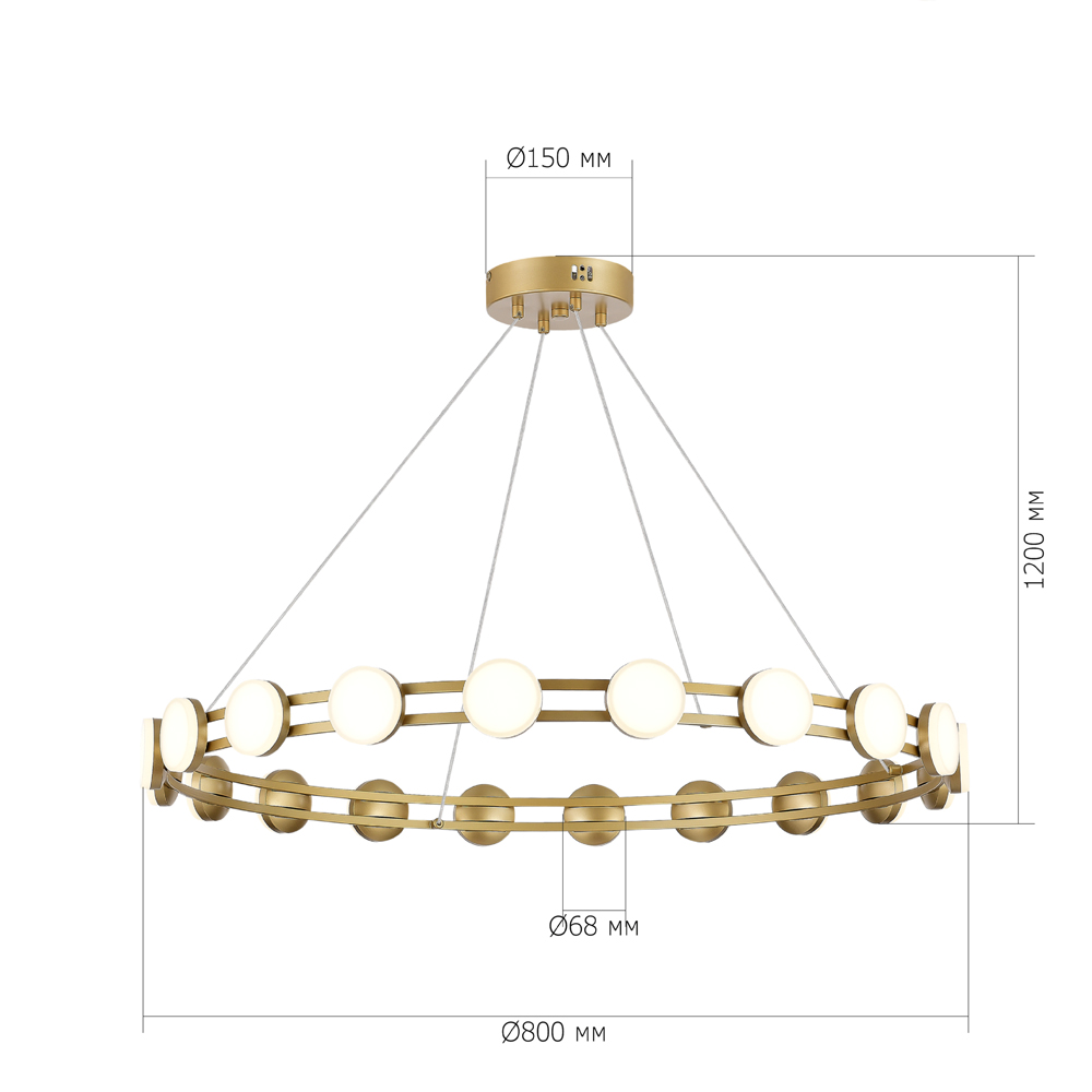 Люстра кольцевая с круглыми светодиодными источниками света Maxine Light в Грозном