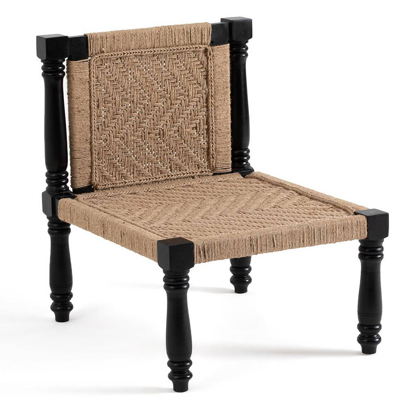 Кресло Didrik Wicker Armchair Черный Коричневый Кресло Didrik Wicker Armchair Черный Коричневый в Грозном | Loft Concept