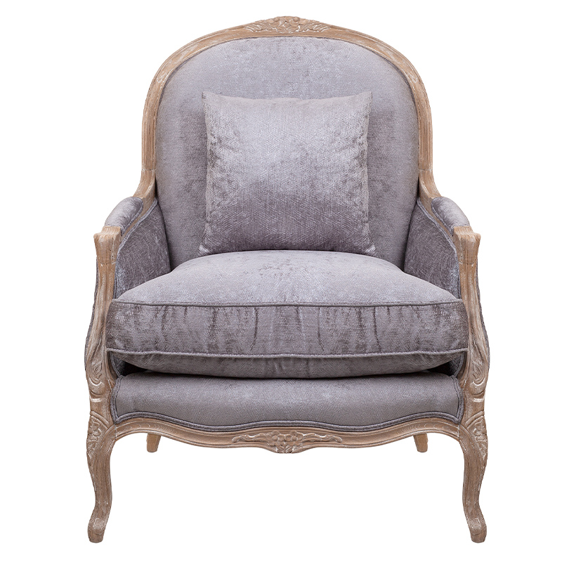 Кресло Ava Classical Armchair brown and grey velour Серый Коричневый Кресло Ava Classical Armchair brown and grey velour Серый Коричневый в Грозном | Loft Concept