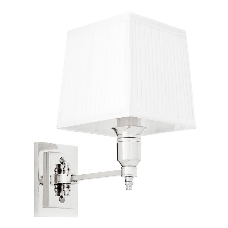 Бра Wall Lamp Lexington Single Nickel+White Никель Белый Бра Wall Lamp Lexington Single Nickel+White Никель Белый в Грозном | Loft Concept