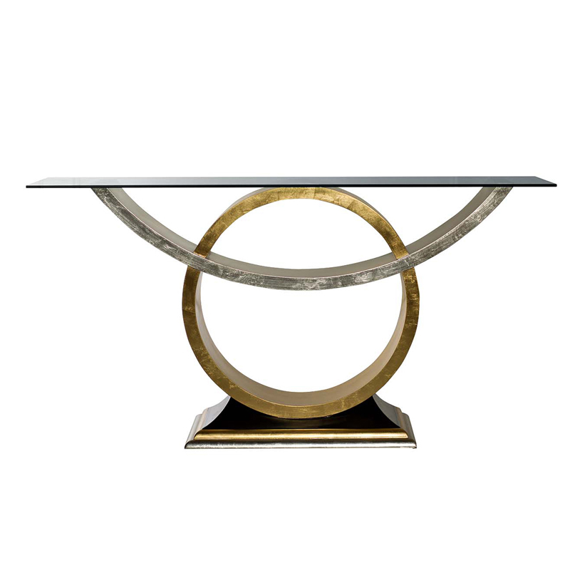 Консоль Wooden Base Gold & Silver Золотой Серебро винтаж Консоль Wooden Base Gold & Silver Золотой Серебро винтаж в Грозном | Loft Concept