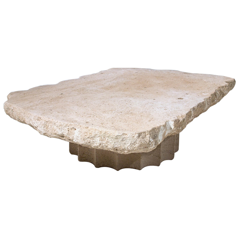 Кофейный стол Travertine Column Coffee Table Бежевый Песочный в Грозном | Loft Concept 