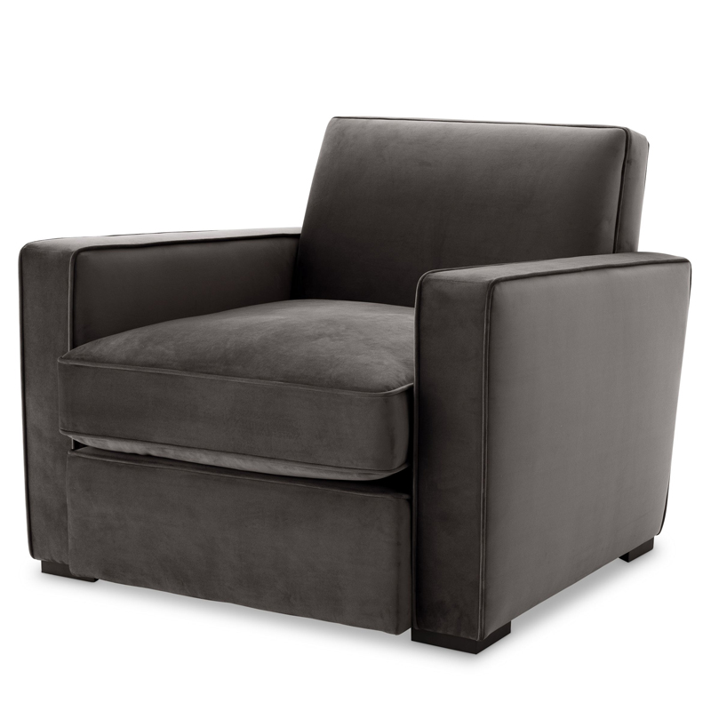 Кресло Eichholtz Chair Edmond grey Серый Черный Кресло Eichholtz Chair Edmond grey Серый Черный в Грозном | Loft Concept
