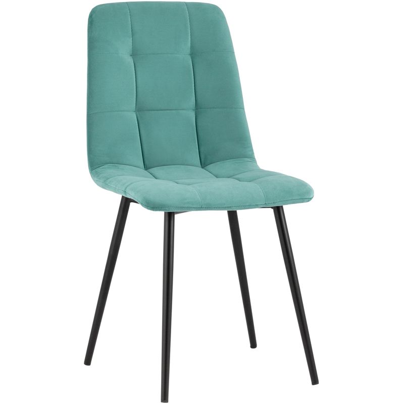 Стул NANCY S-2 Chair Бирюзовый Велюр Бирюзовый Черный Стул NANCY S-2 Chair Бирюзовый Велюр Бирюзовый Черный в Грозном | Loft Concept