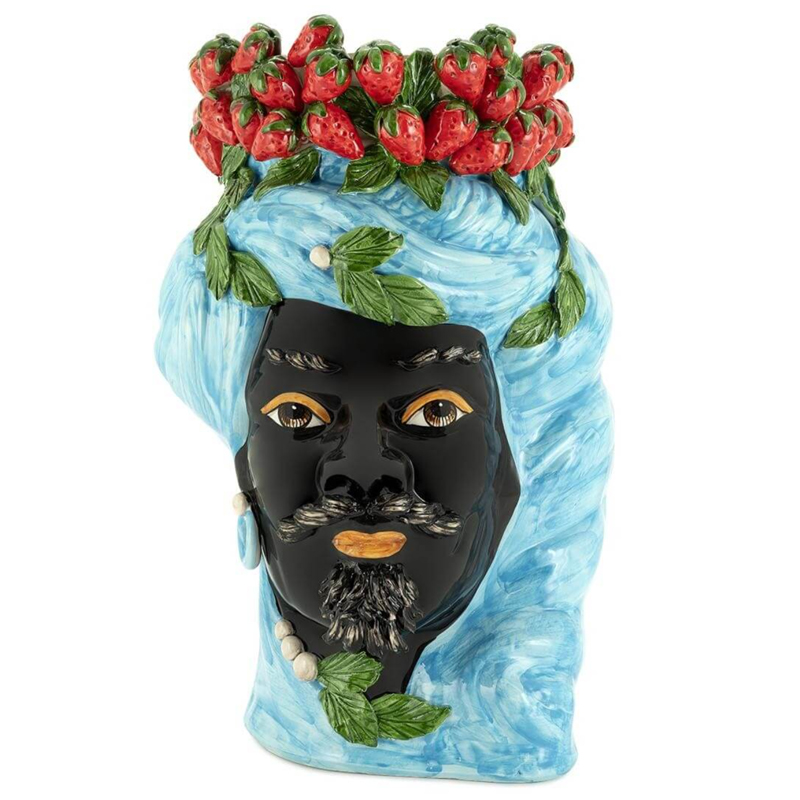 Ваза VASE STRAWBERRIES HEAD MAN BIG Blue Красный Голубой Ваза VASE STRAWBERRIES HEAD MAN BIG Blue Красный Голубой в Грозном | Loft Concept