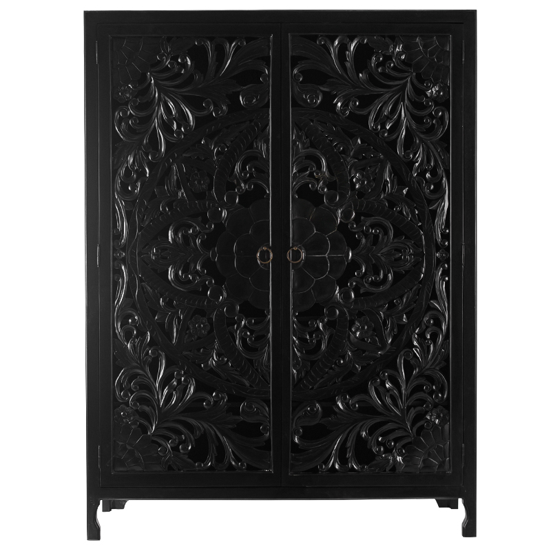 Шкаф Beauden Lace Cabinet Black Черный Шкаф Beauden Lace Cabinet Black Черный в Грозном | Loft Concept