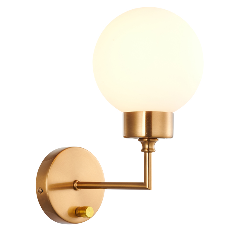 Бра Zibille Sconce brass Латунь Белое матовое стекло Бра Zibille Sconce brass Латунь Белое матовое стекло в Грозном | Loft Concept