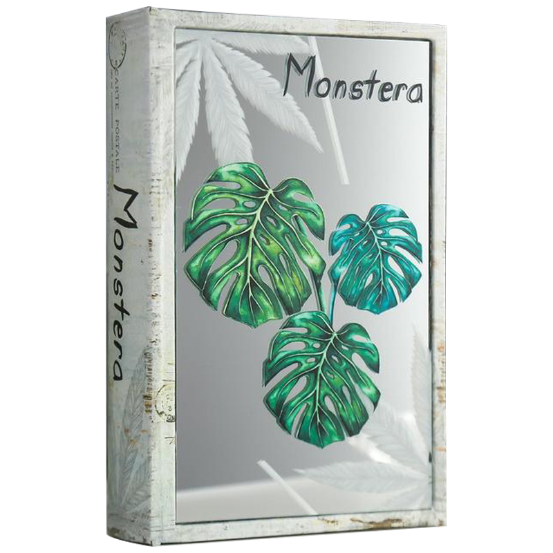 Шкатулка-книга Monstera Leaves Mirror Book Box Серый Зеленый Бежевый Шкатулка-книга Monstera Leaves Mirror Book Box Серый Зеленый Бежевый в Грозном | Loft Concept