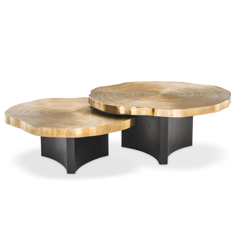 Комплект кофейных столов Eichholtz Coffee Table Thousand Oaks set of 2 Черный Латунь Комплект кофейных столов Eichholtz Coffee Table Thousand Oaks set of 2 Черный Латунь в Грозном | Loft Concept