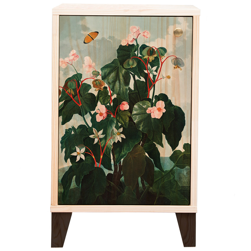 Тумба с цветочным изображением Floral Print Nighstand Natural Бежевый Мульти Зеленый Тумба с цветочным изображением Floral Print Nighstand Natural Бежевый Мульти Зеленый в Грозном | Loft Concept