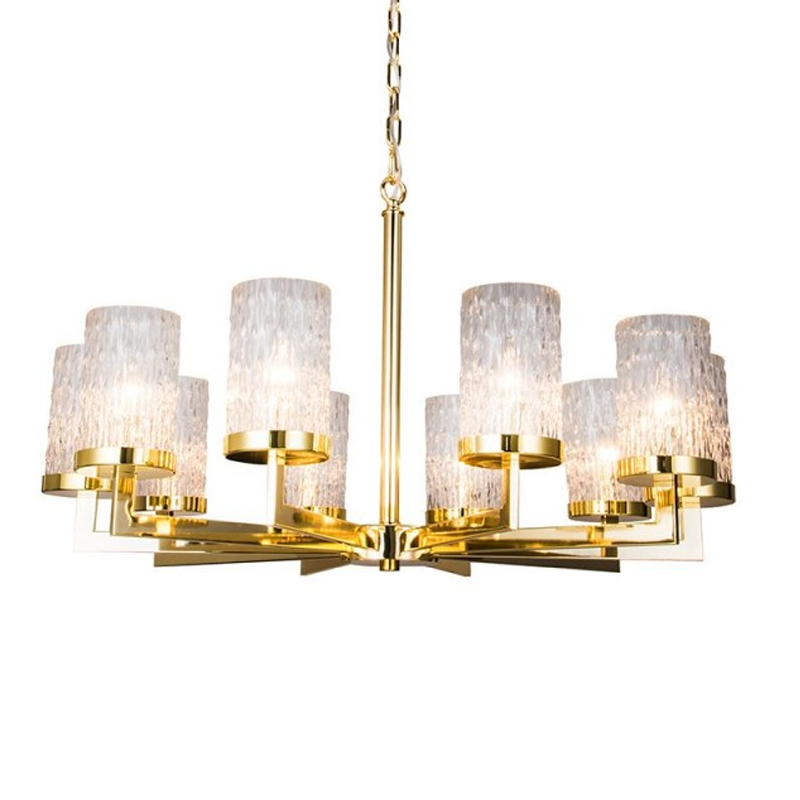 Люстра Kelly Gold с Рельефным Стеклом Золотой Люстра Kelly Gold с Рельефным Стеклом Золотой в Грозном | Loft Concept