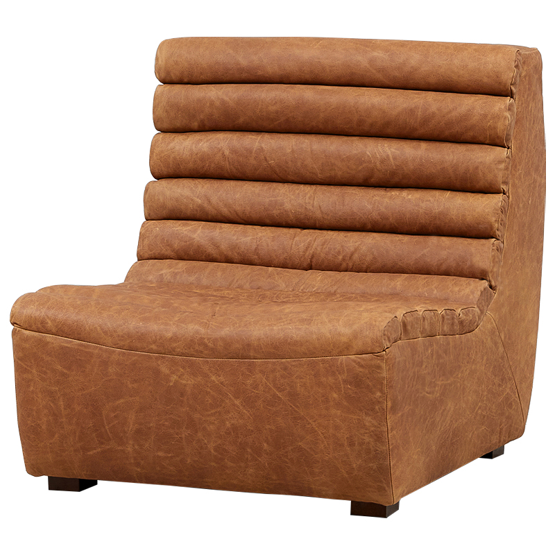 Модульное кожаное кресло Beaumont Lounge Leather Armchair Коричневый Модульное кожаное кресло Beaumont Lounge Leather Armchair Коричневый в Грозном | Loft Concept