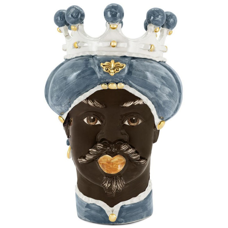 Ваза Vase Moro Man Medium New Grey Gold Серо-голубой Коричневый Белый Золотой в Грозном | Loft Concept 