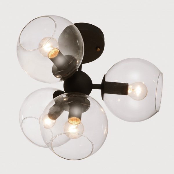 Потолочный светильник Sphere Cumulus Glass Top Черный Потолочный светильник Sphere Cumulus Glass Top Черный в Грозном | Loft Concept