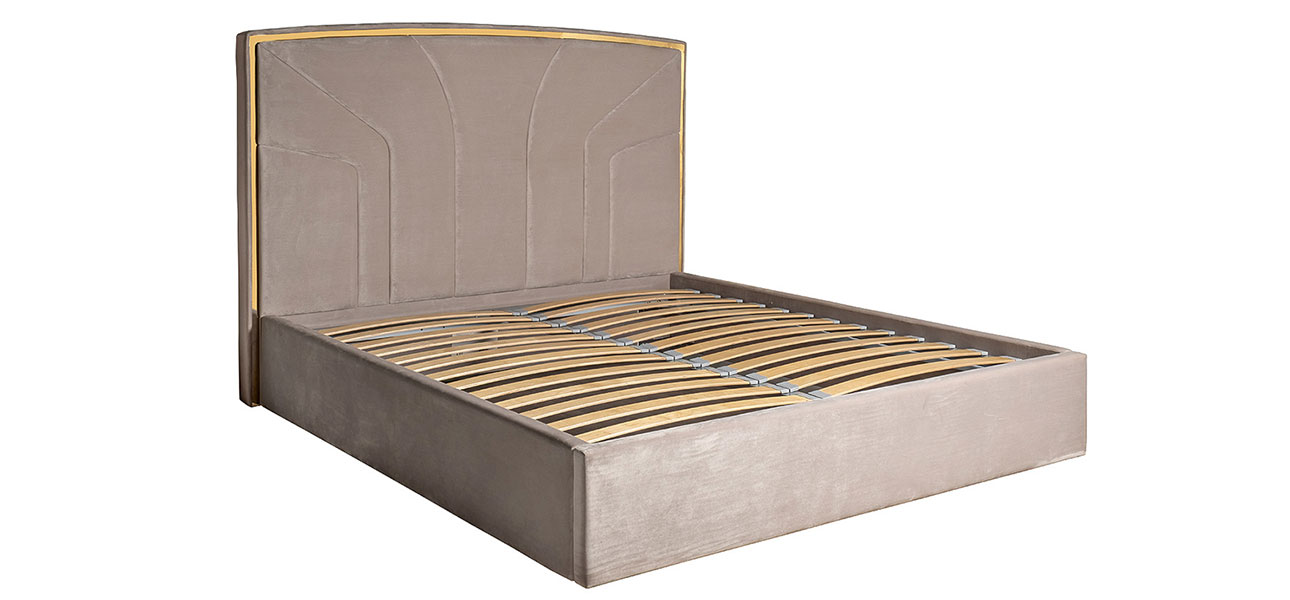 Кровать двуспальная Bakketi серая  - фото