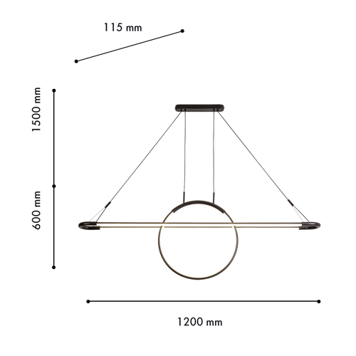 Светодиодная люстра Black LED Circle and Oval Lamp Светодиодная люстра Black LED Circle and Oval Lamp в Грозном
