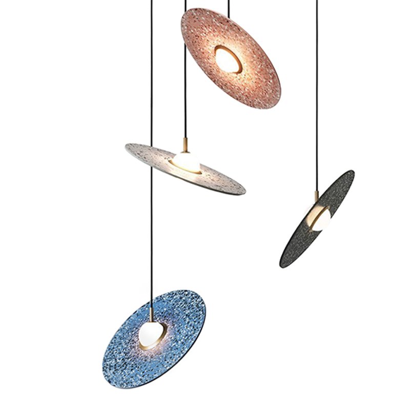 Подвесной светильник Stone Disc Haning Pendant Серый Синий Черный Розовый (Rose) Подвесной светильник Stone Disc Haning Pendant Серый Синий Черный Розовый (Rose) в Грозном | Loft Concept