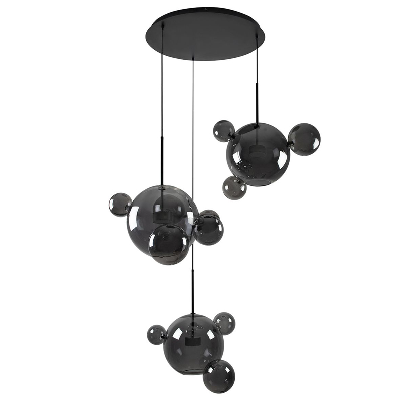 Люстра Bolle Circular Chandelier 14 BUBBLE Giopato & Coombes smoky Дымчатый (Smoke) в Грозном | Loft Concept 