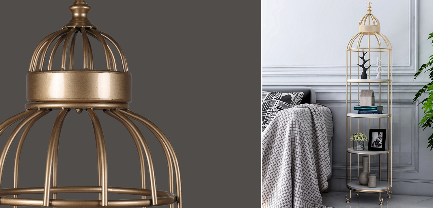 Стеллаж Cage Rack Circle gold - фото