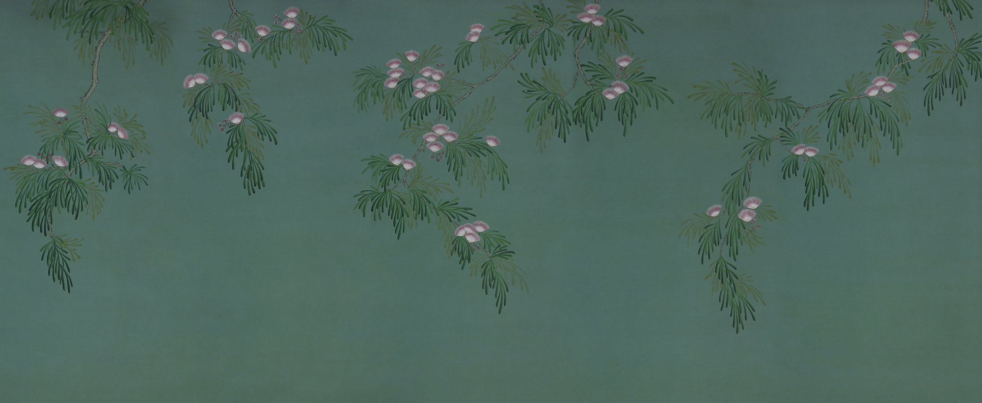 Обои ручная роспись Silk Tree Blossom on Sung Green Williamsburg Обои ручная роспись Silk Tree Blossom on Sung Green Williamsburg - постер Loft-Concept в Грозном