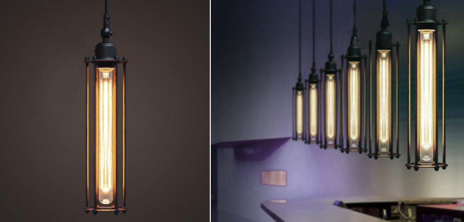Подвесной светильник Loft Industrial Edison Cage Vetrical Momo Подвесной светильник Loft Industrial Edison Cage Vetrical Momo - Loft-Concept в Грозном